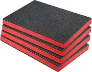 Perfk 4 Pieces Foam Inserts for Cases EPE Foam Sheets Easy to Use Liner Red and Black Cuttable Packing Foam Pads for Storage Drawer, 46cmx30cmx2.5cm