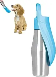 Dog Water Bottle – 304 Stainless Steel PP Portable Dog Water Dispenser | Leakproof Puppy Watter Bottlle | Doog Travel Watter Bottle Ideal for Outdoor Walks, Hiking & Pet Hydration