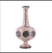 21" Marble vase pot Inlay paua shell mop decor home room Collectible & art