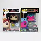 Scarlet Witch Funko Pop Bundle Glows #1007 and Black Light #1082 with Protectors