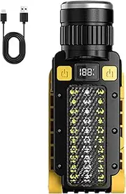 Compact Flashlight,Bright Flashlight | USB Rechargeable LED Waterproof Battery Display for Outage Patio Tent Storm Festival Home Night Fishing