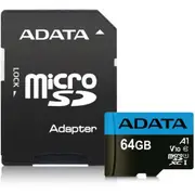 ADATA Premier microSDXC Memory Card - 64GB Includes SD Adapter - Read up to 100MB/s [AUSDX64GUICL10A1-RA1]