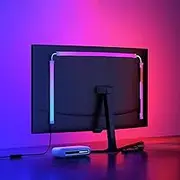 Homodoskey RGB Monitor LED Backlights - USB-Powered LED Strip Lights with Screen Color & Music Sync, Computer Light Bar for Gaming Desks, Software-Controlled Ambient Lighting (32 in)