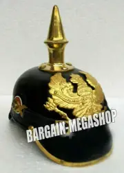 Pickelhaube German Officer’s Imperial Militaria Black Leather Prussian Helmet