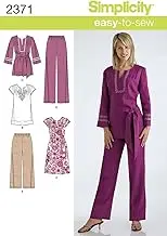Simplicity Easy-to-Sew Pattern 2371 Women's Dress or Tunic and Pants in 2 Lengths Sizes 10-12-14-16-18