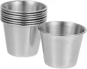 Zerodeko 8pcs Stainless Steel Dipping Cups Modern Condiment Ramekins for Sauces Butter Versatile Metal Containers Stylish Addition for Kitchen Bar Use