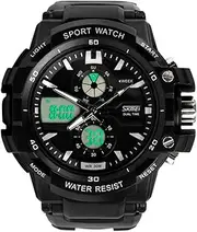 [SKMEI] Analog & Digital Dual Time Men Sport Wrist Watch(white)
