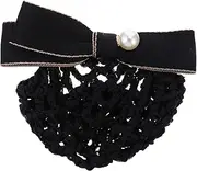 NOLITOY Net Pocket Butterfly Barrettes Ribbon Barrettes Hair Accessory Lady Headdress Women Hairnet Hair Decorations Hairnet Lace Bow Party Alligator Clip Mesh Hair Clip Black Polyester