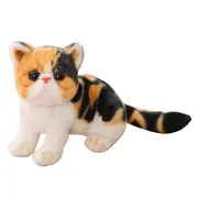 Fluffy Simulation Cat Plush Toy Exquisite Cozy Touch Home Decoration Cute Look Alike Tabby Toys as the picture 27cm