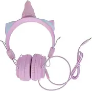 HOMSFOU 1Pc Lovely Unicorn Cartoon Headset for Wired Headphones with Mic Comfortable and Lightweight Design Compatible with Tablets Phones Computers for School and Play Pink