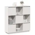 Highboard White 110.5X35x117 Cm Solid Wood Pine Wood Sideboards & Buffets
