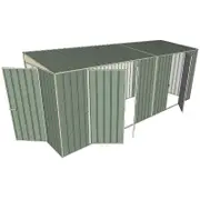 Build-a-Shed 1.5 x 5.2 x 2m Hinged Door Tunnel Shed With 3 Hinged Side Doors - Green