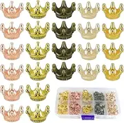 YFPOPONE Crown Decoration Pack of 100 Worry Worry Worry Accessories Crowns 5 Colours Small Golden Crown Small Charms for Crafts Crowns for with Charm DIY Gold Vintage Craft Accessory Crown Gold Crown,