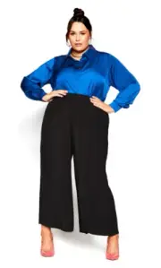 City Chic Ladies Anaya Pleated Pants size 14 XS Colour Black