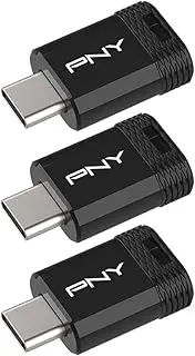 64GB PNY Elite-X Fit Type-C USB 3.2 Flash Drive – Up to 200MB/s Read, Advanced Performance, Convenient Portable Data Storage, Ultra Compact Fit Design, Type-C Connector, 3-Pack