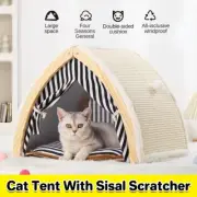 Cat House Tent Sisal Cat Scratch Board Cat Villa Pet Cat Nest+Double Sided Mat