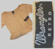 Wrangler Retro -Women’s -Medium - Peasant Shirt -Short Sleeve - Sweet As A Peach