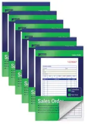 Large Sales Order Books, 6 Pack, 2-Part Carbonless (White/Canary Yellow), 5-7...