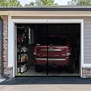 BiirBlue 9x8Ft Garage Door Screen, Heavy Duty Fiberglass Mesh Magnetic Garage Screen 1 Car with 38 Magnets, Retractable Screen Door with Weighted Bottom for Garage, Patio, Gym, Porch-108x96IN