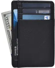 Black Front Pocket Leather Wallet | Unisex | Compact Wallet For Him And Her |...