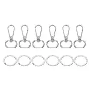 72 Pcs Swivel Clasp Hooks, 0.79" Purse Clasps Detachable for Bag Making, Silver