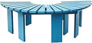 Outdoor Wooden Curved Bench, Backless Porch Bench Rustic Slatted Seating Wrap Around Tree Chair for Patio Garden Deck and Backyard(Half Round)