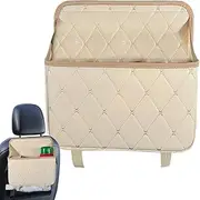 Backseat Car Organizer | PU Leather Large Capacity Car Organizer Hangable | Multipurpose Automotive Storage Interior Accessories for SUVs Trucks RVs