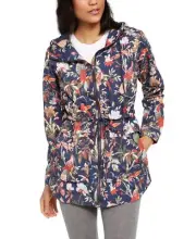 Columbia Womens West Bluff Printed Hooded Jacket Size-XS Color-Camo Blue