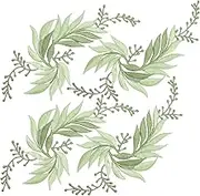GORGECRAFT 2 Pairs 4PCS Embroidered Patches Iron Leaf Flowers Lace Applique Flowers Nature Patches Suitable for Clothes Dress Hat Pants Sewing Craft Decoration(Dark Sea Green)