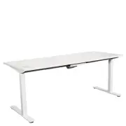 Sit to Stand Metal Desk Computer Workstation White Frame White Top 1500 (L) x 75