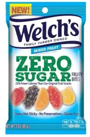 Welch’s Fruit Snacks Zero Sugar Fruity Bites Perfect for School Lunches Mixed...