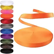 Rope and Cord Nylon Webbing – 1 in. Multipurpose Webbing for Cargo Straps, Pulley Lines, and More! – Neon Orange, 5 Yards