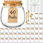 40 Pack Empty Candle Jars for Making Candles, 7oz Small Glass Clear