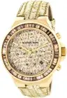 MICHAEL KORS GRAMERCY METALLIC PYTHON LEATHER+GOLD CHRONO+CRYSTALS WATCH MK2304