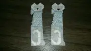 2 Handmade Plastic Canvas floss DOG Bookmark