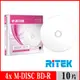 RITEK錸德 M-DISC千年光碟 4x BD-R 25GB 珍珠白滿版可列印/單片盒裝10入
