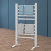 10-Bar Heated Towel Rail Standing Wall Mounted Towel Electric Towel Warmer Ra...