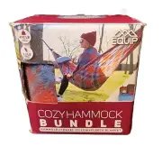 Equip Bundle Nylon 1 Person Hammock Fleece Blanket Pillow Blue and Orange 400 LB
