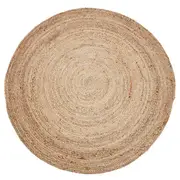 Round Jute Rug - Decorative Floor Rug Phoenix Natural- Jute Fiber, Natural Weave, Eco Friendly, Plant Based, Round, Circular, Symmetrical, Circle, Floor Rug