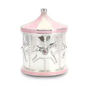 Gibson Gifts Baby Girl Carousel Money Bank Home/Bedroom Tabletop Decor Pink
