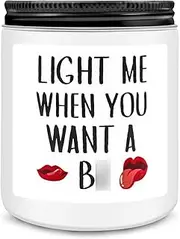 Birthday Gifts for Men, Light Me When You Want A BJ Candle - Funny Gifts for Men, Valentines Day Gifts for Him, Naughty Fathers Day Anniversary Engagement Gifts for Husband,Fiance, Best Friends Gifts