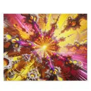 Puzzle (120, 252, 500-Piece) Chaotic 3D Render Fractal Art Neon Intense Tiedye
