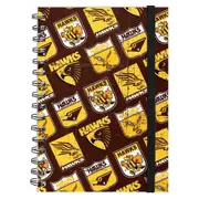 Hawthorn Hawks AFL A5 Spiral Hard Cover Notebook