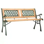 Wooden Outdoor Bench With Cast Iron Legs Stylish Decorative Patio Seat Furniture