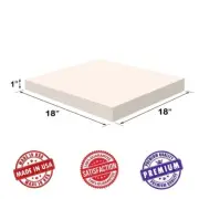 Dream Solutions USA Upholstery Visco Memory Foam Square Sheet - 1"x18"x18"-...
