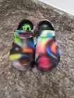 New CROCS Men's Size 13 Unisex Black/Multi Color Classic Solarized Clogs..