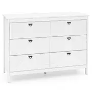 Giantex Side Table 6-Drawer Dresser Chest of Drawers Nightstand Storage Organizer White
