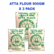 Chapati Flour (100% Pure Whole Wheat Atta) 96oz (6lbs) 900gmx3 pack
