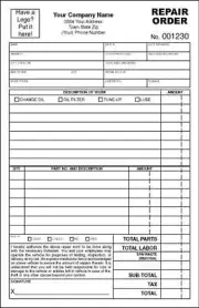 1000 Automotive Garage Repair Orders 2545 / 2 Part Carbonless / 5.5 x 8.5 TMG018