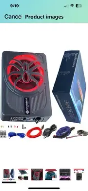 2024 Upgrade 10” 800 W slim under the seat Powered subwoofer car audio with